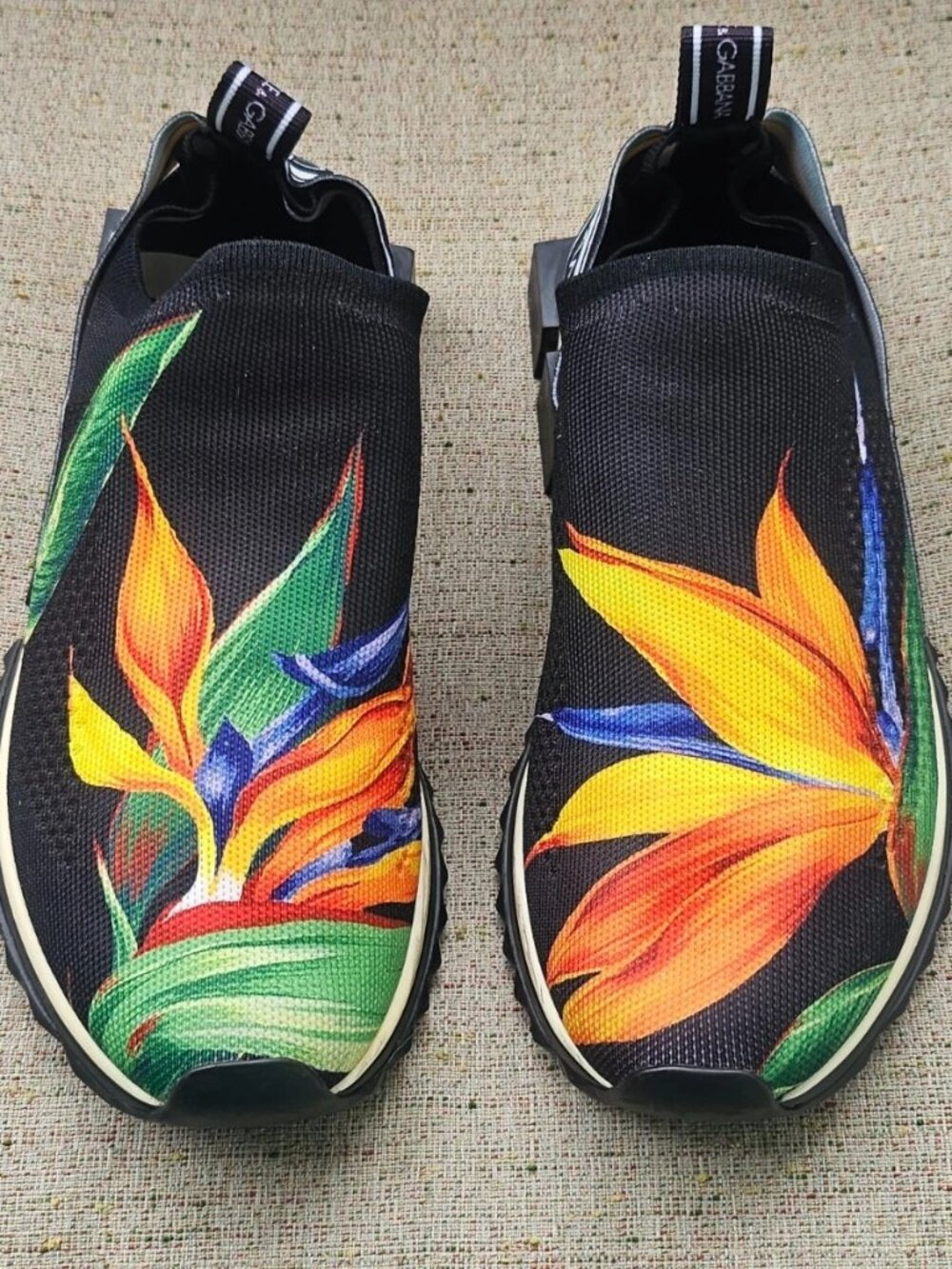Dolce & Gabbana Women Sneaker Slip On Shoes Floral Print Size 41 Made Italy - Picture 4 of 13